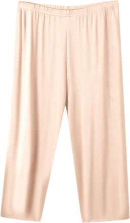 Generic Women High Waist Capri Pants Loose Fit Wide Leg Palazzo Trousers 3/4 Length Three-quarter Short Trousers Summer Ladies Casual Lounge Pants Modal Cotto