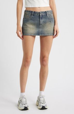 PacSun Malva Micro Miniskirt in Medium Indigo at Nordstrom, Size 27