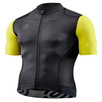 It's Skin Heren Elite fietsshirt met hoge kraag (Geel/zwart)