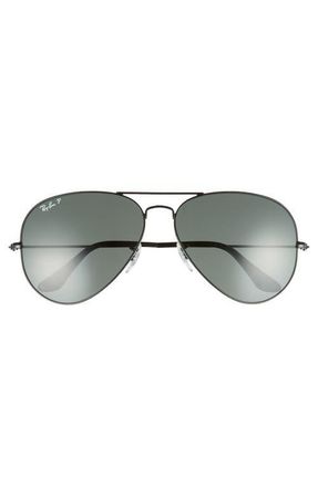 Ray-Ban Original 62mm Polarized Aviator Sunglasses in Black/Polarized at Nordstrom
