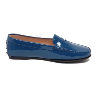 Tod's Patent Loafer Shoe in Petrol