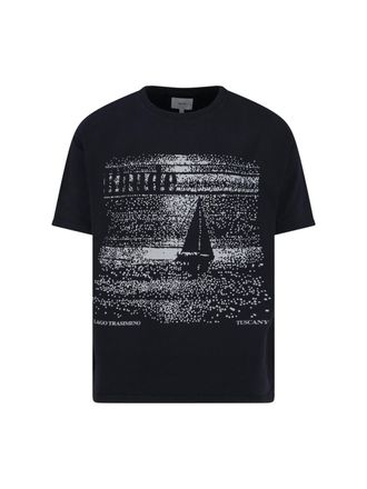 Rhude Minimalist Black T-Shirt With Crew Neckline