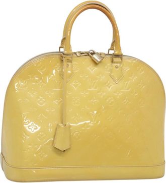 Louis Vuitton Alma Yellow Patent Leather Handbag (Pre-Owned)
