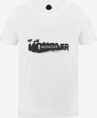 Moncler Kurzarm-T-shirt mit Graffiti-Logoprint