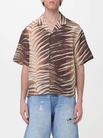 Just Cavalli Zebra Print Cotton and Linen Shirt