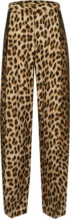 Sportmax Silky Twill Pants with Bold Animal Print Design