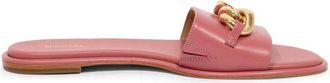 Michael Kors Scarlett Slide leren slippers - Dames - Sandalen - Roze - 37 1/2 EU - Leer - Schoenen