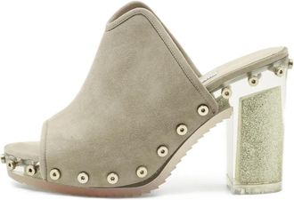 Jimmy Choo London Sandali in pelle scamosciata con tacco - Grigio