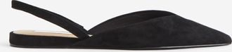 H&M Slingpumps aus Veloursleder - Schwarz