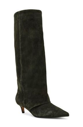 Steve Madden Luca Kitten Heel Knee High Boot in Olive Suede at Nordstrom Rack, Size 8.5 Regular Calf