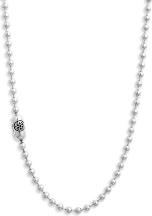 Good Art Hlywd Mens Rosette Poplock Sterling Silver Ball Chain Necklace at Nordstrom, Size 24