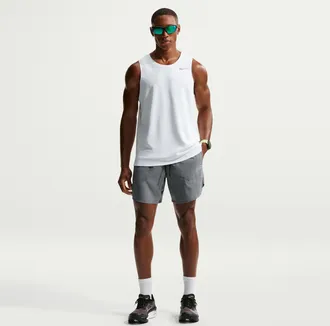 Nike Mens Stride Dri-FIT 7 Brief-Lined Running Shorts in Grey | DM4761-084