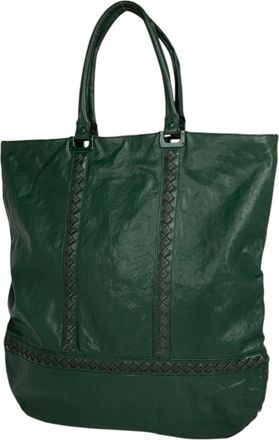 Bottega Veneta Green Leather Tote Bag (Pre-Owned)