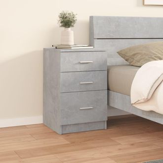 vidaXL Vidaxl - Mesita De Noche Madera Contrachapada Gris Hormig&oacute;n 40x40x63 Cm
