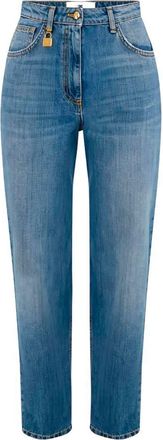 Elisabetta Franchi Balloon Jeans With Jewelled Padlock Clothing