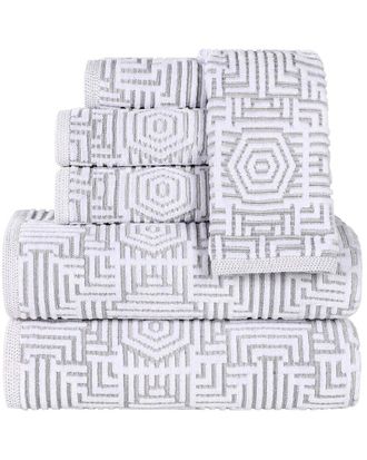 Superior Jasper Cotton Modern Geometric Jacquard Plush 6Pc Towel Set