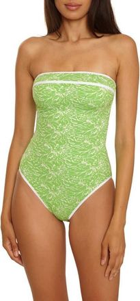 BECCA by Rebecca Virtue Waterlily One-Piece Swimsuit in Green Apple at Nordstrom, Size Medium