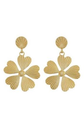 Panacea Textured Flower Drop Earrings in Gold at Nordstrom Rack