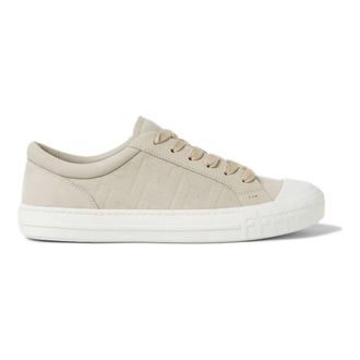 Fendi Beige Domino Trainers with FF Motif