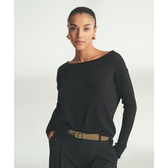 Naadam Lightweight Cashmere Boatneck Sweater in Black at Nordstrom, Size 3X-Large