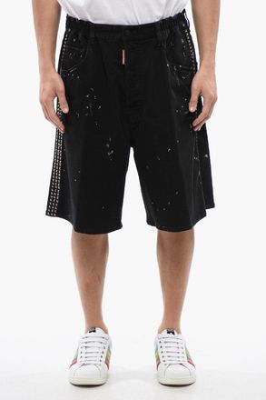 Dsquared2 Shorts Effetto Vernice SURFER Con Borchie Dsquared2