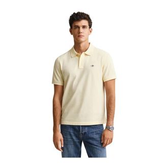 GANT Polo Shirts, male, Beige, Size: 2XL Shield Pique Polo Shirt