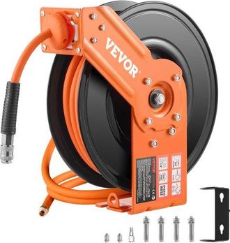 OEM Carrete De Manguera De Aire Retr&aacute;ctil 4 Piezas Manguera De Aire H&iacute;brida 3/8 15,24 M M&aacute;xima 300 Psi Carrete De Brazo &Uacute;nico Resistente Para Montaje En T