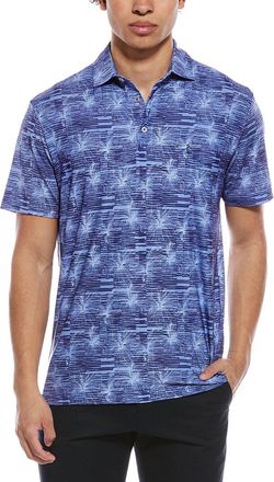 Tailorbyrd Tailorbyrd Abstract Orchid Printed Performance Polo Shirt