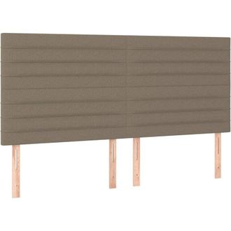 vidaXL Cabecero Con Luces Led Tela Gris Taupe 200x5x118/128 Cm Vidaxl