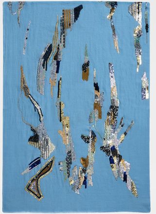 Janavi India Galactic Legacy Sequin-Embroidered Merino Wool Scarf