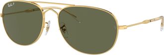 Ray-Ban BAIN BRIDGE Polarized Green Pilot Unisex Sunglasses RB3735 001/58 60