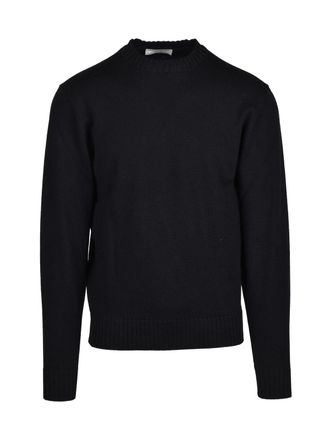 FILIPPO DE LAURENTIIS Crew Neck Pullover in Soft Virgin Wool with Ribbed Detailing