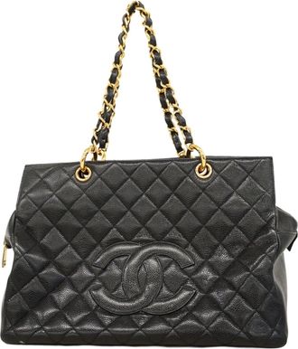 Chanel Black Grained Calfskin Tote Bag (Pre-Owned)