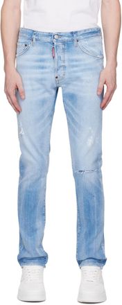 Dsquared2 Skater Bleached Black Cotton Jeans from $437.00