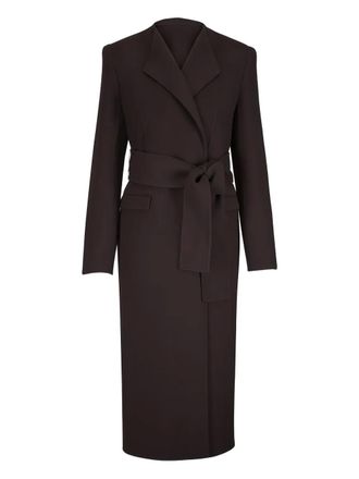 Khaite belted wrap coat - Brown