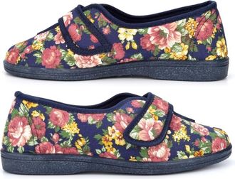 Generic Ladies Wide Fit Slippers Size 6 Womens Rubber Sole Slipper Size 9 Touch Fastening Slipper Ladies Wide Slippers Touch Fastening Rubber Sole EE Fitting 