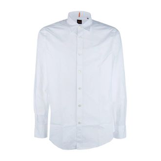 HUGO BOSS Relegant 6 M Shirt - Heren - Zakelijke Overhemden - Wit - L - Katoen - Overhemden