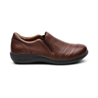 Aetrex Womens Helena Arch Support Slip On Shoes In Brown