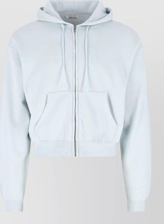 Auralee hooded sweatshirt kangaroo pocket ribbed cuffs