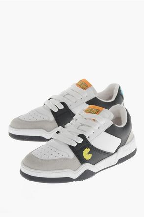 Dsquared2 PAC-MAN Low Leather Sneakers with Contrast Embroidery size 40
