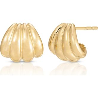 EF Collection Jumbo Grooved Huggie Hoop Earrings in 14K Yellow Gold at Nordstrom