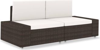 vidaXL Vidaxl - Sof&aacute; Seccional De 2 Plazas De Rat&aacute;n Sint&eacute;tico Marr&oacute;n