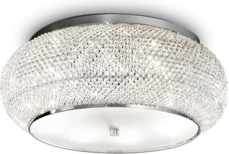 Ideal Lux Ideal Lux Pasha - L&aacute;mpara Empotrada De Techo De 10 Luces Cromo, Cristal, E14