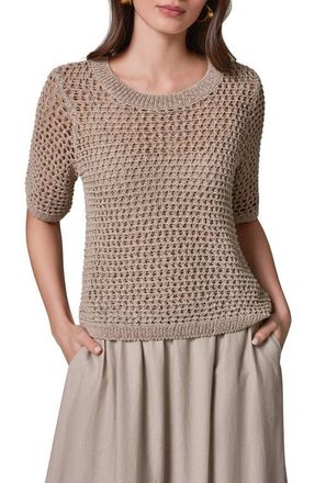 DKNY Open Knit Crewneck Sweater in Sandstone at Nordstrom, Size X-Large