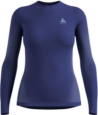 Odlo BL Top Crew Neck L/S Performance Warm Eco Kunstfaserunterwäsche für Damen | blau