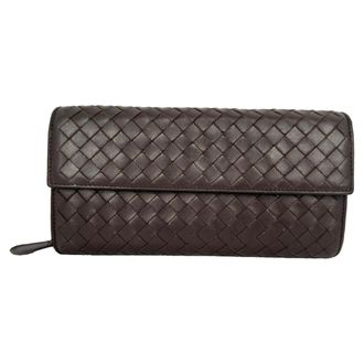 Bottega Veneta Bottega Veneta Intrecciato Continental portemonnee van bruin leer