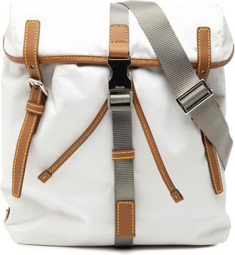 Prada Pre-owned Prada Saffiano Trimmed Tessuto Triple Buckle Messenger Bag Unisex 7FJZJLETYFSVY1TW