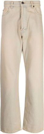 Haikure Straight Fit Jeans, male, Beige, W26, Distressed Wide Leg Jeans