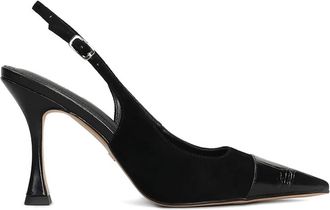 Lola Cruz 100mm pointed toe slingback pumps - women - Leather/Leather/Leather/Rubber - 36 - Black