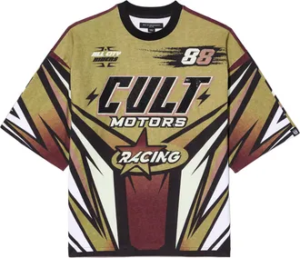 Cult of Individuality Oversized Short Sleeve Crew Neck Tee Racer 260 Grams In Multi